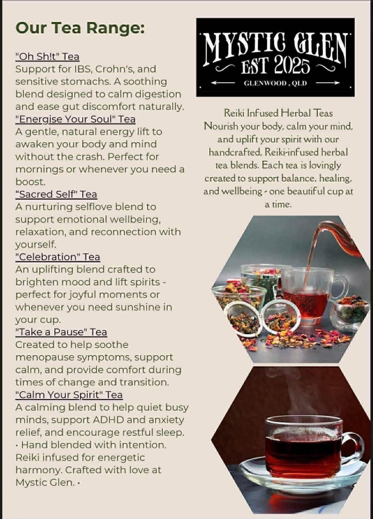 Mystic Glen Reiki-infused herbal tea range